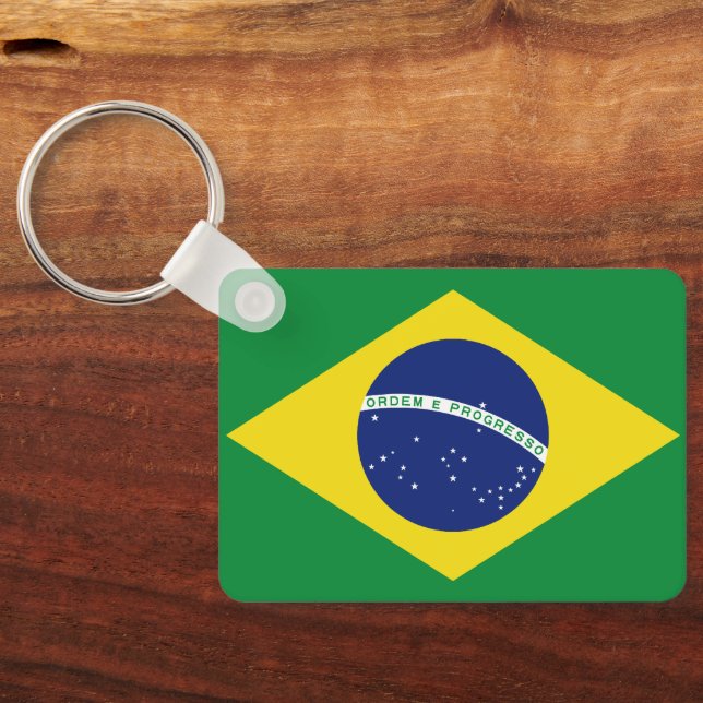 Brazilian flag keychain. Ordem e Progresso. Keychain (Back)