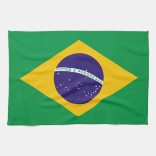 Brazilian flag kitchen towel