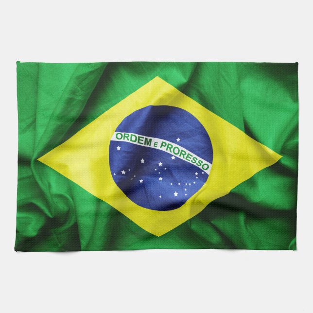 Brazilian Flag Kitchen Towel (Horizontal)