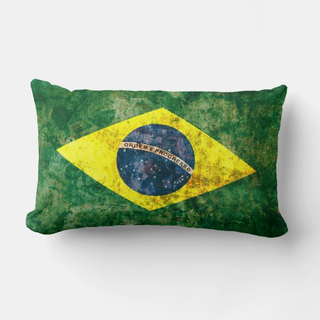 Brazilian Flag Lumbar Pillow (Front)