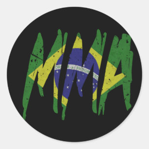 Brazilian Flag MMA Classic Round Sticker