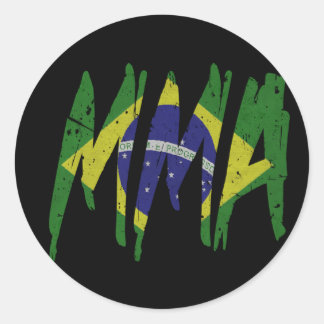 Brazilian Flag MMA Classic Round Sticker