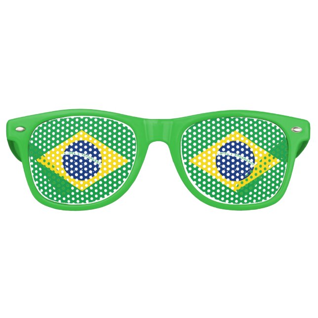 Brazilian Flag Retro Sunglasses (Front)