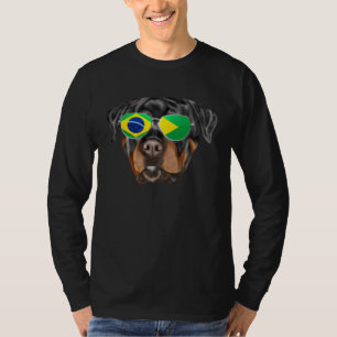 Brazilian Flag Rottweiler Dog Brazil Pocket T-Shirt