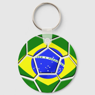 Brazilian flag Samba futebol soccer ball gifts Keychain