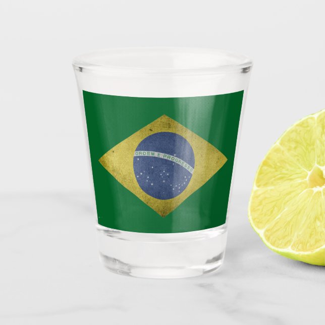 Brazilian flag shot glass (Front)