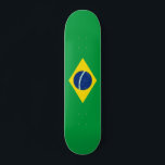Brazilian Flag Skateboard<br><div class="desc">This design features the national flag of Brazil (spelled Brasil in Portuguese, the country's native language), officially the Federative Republic of Brazil (República Federativa do Brasil). As of 2020, Brazil is the world's fifth-largest country by area and the sixth most populous. It is the largest country to have Portuguese as...</div>