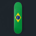 Brazilian Flag Skateboard<br><div class="desc">This design features the national flag of Brazil (spelled Brasil in Portuguese, the country's native language), officially the Federative Republic of Brazil (República Federativa do Brasil). As of 2020, Brazil is the world's fifth-largest country by area and the sixth most populous. It is the largest country to have Portuguese as...</div>