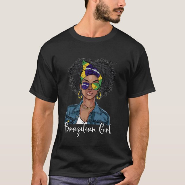 Brazilian Flag Souvenirs Woman Uniform Dress Girl  T-Shirt (Front)