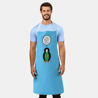 Brazilian Flag Talking Ms Penguin Personalized  Apron