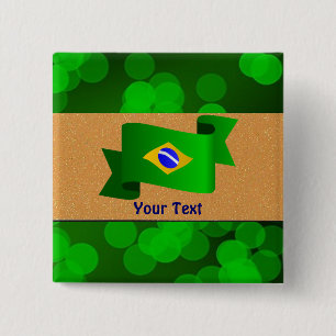 Brazilian Flag template 2 Inch Square Button