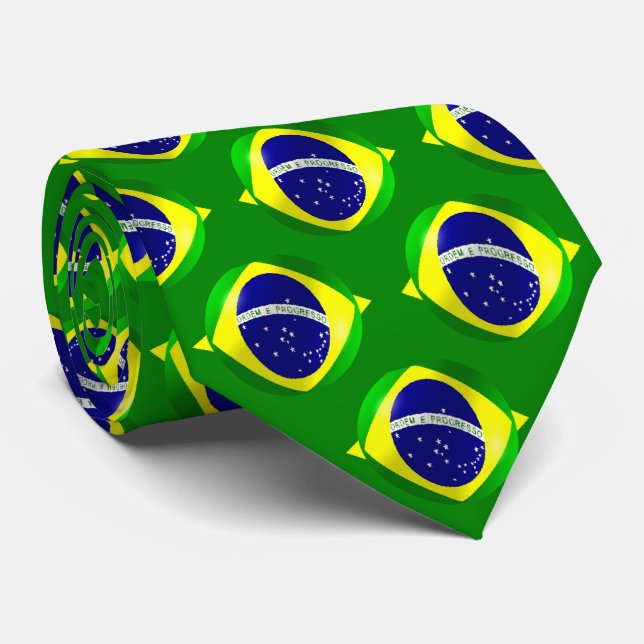 Brazilian Flag Tie (Rolled)