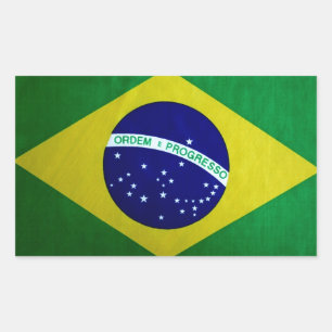 Brazilian Flag Vintage look Sticker