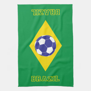 Brazilian Football Flag Kitchen Towel