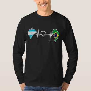 Brazilian Honduras Flag Brazil Honduran Heartbeat T-Shirt