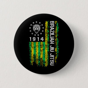 Brazilian Jiu Jitsu 1914 BJJ American Flag Jaguar 2 Inch Round Button
