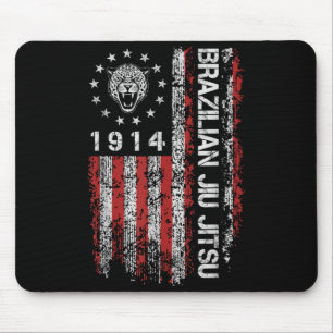Brazilian Jiu Jitsu 1914 BJJ Jaguar Head American Mouse Pad