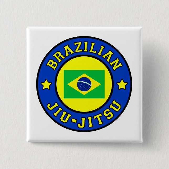 Brazilian Jiu Jitsu 2 Inch Square Button (Front)