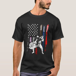 Brazilian Jiu Jitsu American Flag Mial Grappling T-Shirt