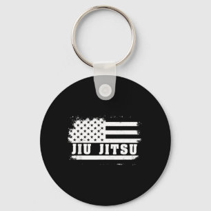 Brazilian Jiu Jitsu American Flag Srts Martial Keychain