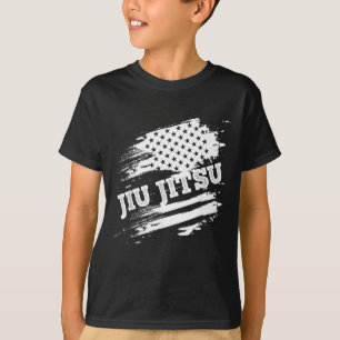 Brazilian Jiu Jitsu American Flag USA Srts Martial T-Shirt