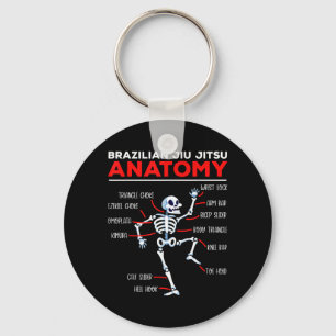 Brazilian Jiu Jitsu Anatomy Techniques Skeleton Keychain