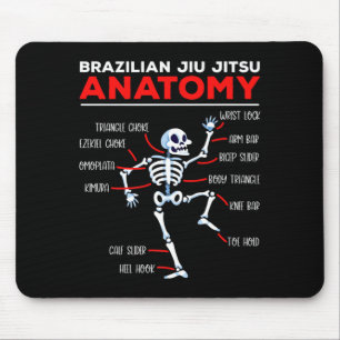Brazilian Jiu Jitsu Anatomy Techniques Skeleton Mouse Pad