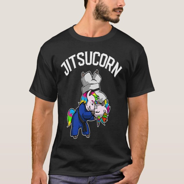 Brazilian Jiu Jitsu and Unicorn  BJJ and Grappling T-Shirt (Front)