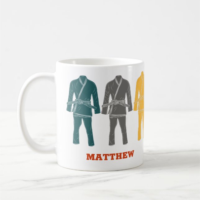 Brazilian Jiu Jitsu BJJ Gi Personalized Coffee Mug (Left)