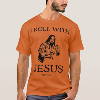 Brazilian Jiu Jitsu BJJ I Roll with Jesus Funny De T-Shirt