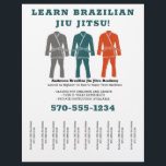 Brazilian Jiu Jitsu BJJ Lessons Tear Off Strips Flyer<br><div class="desc">Promote your Brazilian Jiu Jitsu school or private instruction business with these easy to customize flyers. They feature an illustration of a BJJ gi in grey, teal blue and orange, with room to add basic details and a phone number for your business with tear off style strips at the bottom...</div>