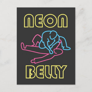 Brazilian Jiu Jitsu: BJJ Neon Knee On Belly Postcard