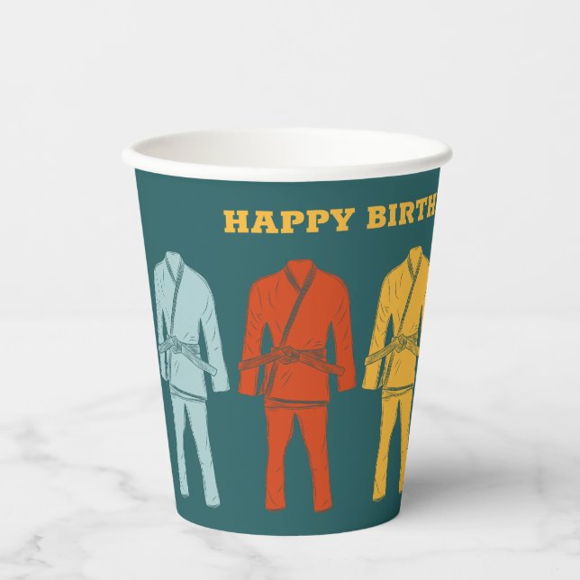 Brazilian Jiu Jitsu BJJ Themed Personalized Paper Cups (Front)