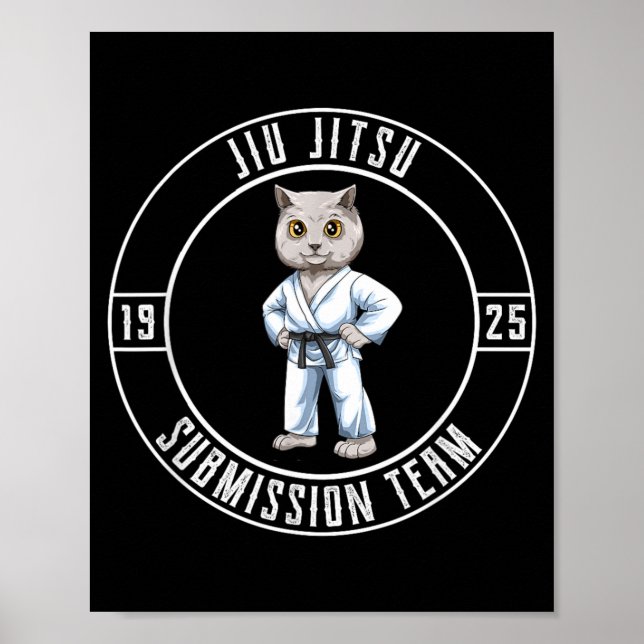 Brazilian Jiu Jitsu Cat Grappling Poster (Front)
