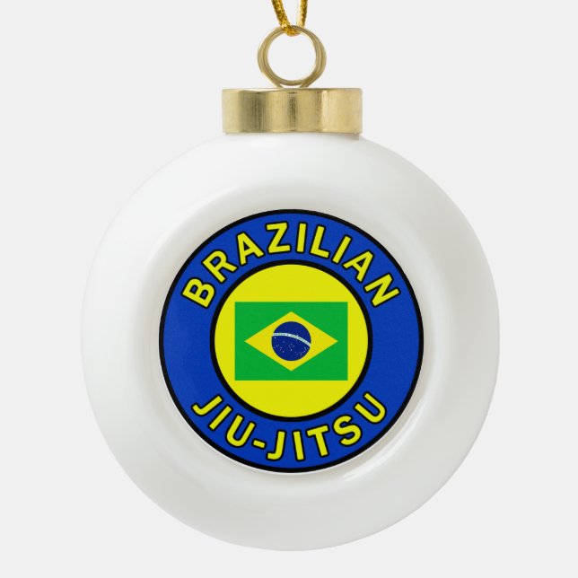Brazilian Jiu Jitsu Ceramic Ball Christmas Ornament (Front)