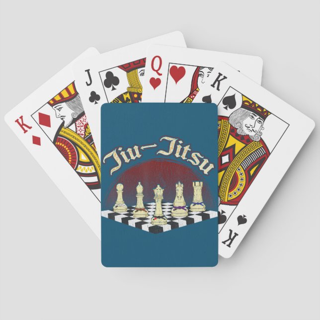 brazilian jiu jitsu chess black belt playing cards (Back)