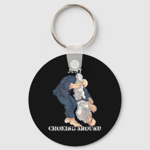 Brazilian Jiu-Jitsu Choking around Funny MMA Gift Keychain