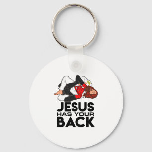 Brazilian Jiu Jitsu Christian Jesus Has Your Back Keychain