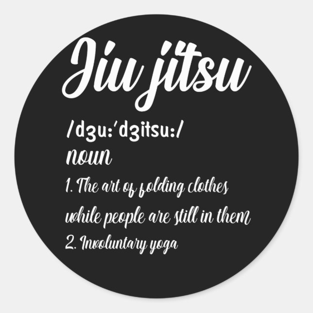 Brazilian Jiu Jitsu Definition Martial Art Combat Classic Round Sticker (Front)