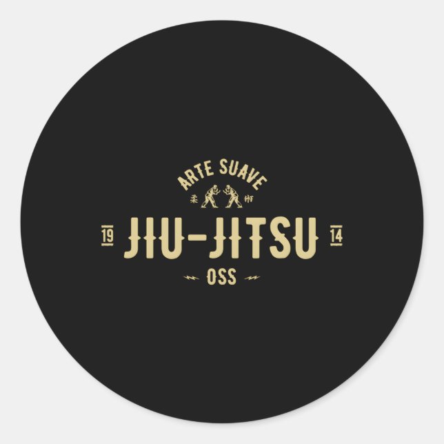Brazilian Jiu Jitsu E Suave Oss Bjj Classic Round Sticker (Front)