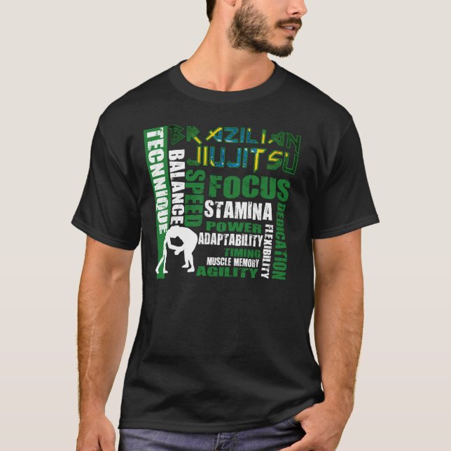 Brazilian Jiu Jitsu Elements Dark BJJ T-shirt (Front)