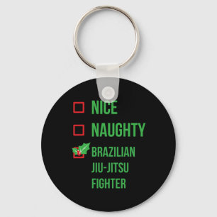 Brazilian Jiu-jitsu Fighter Funny Pajama Christmas Keychain
