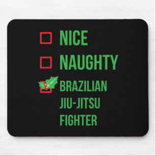 Brazilian Jiu-jitsu Fighter Funny Pajama Christmas Mouse Pad