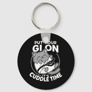 Brazilian Jiu Jitsu Fighting Cat Put Gi On Cuddle Keychain