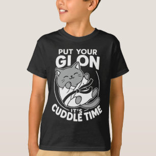 Brazilian Jiu Jitsu Fighting Cat Put Gi On Cuddle T-Shirt