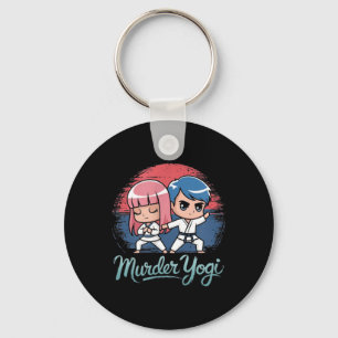 Brazilian Jiu-Jitsu Funny Murder Yoga design Keychain