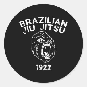 Brazilian Jiu Jitsu Gorilla BJJ Martial Arts Classic Round Sticker