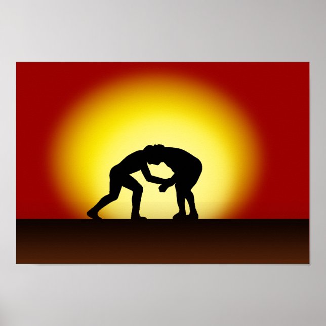Brazilian Jiu Jitsu - Grapplers Sunset Poster (Front)
