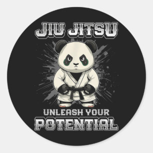 Brazilian Jiu Jitsu MMA and Grappling BJJ Panda Classic Round Sticker