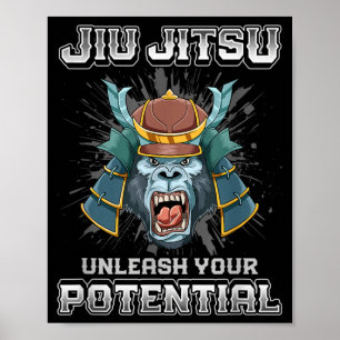Brazilian Jiu Jitsu MMA and Grappling BJJ Samurai Poster